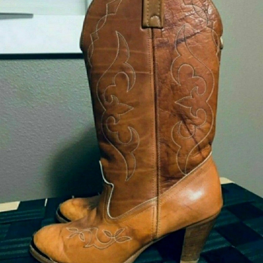 Acme Vintage Women's Brown Leather Western Boots